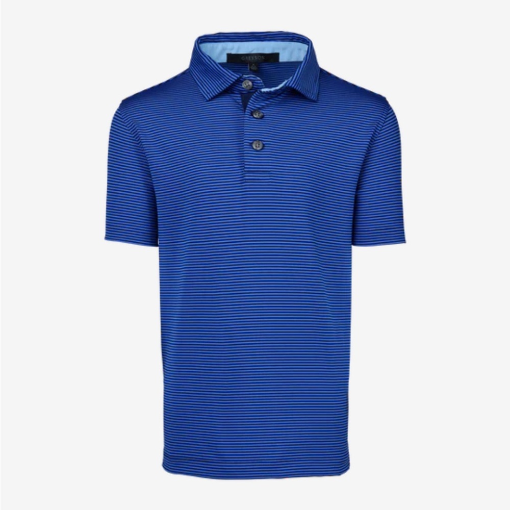 NWT Greyson Saranac Polo Shirt in Iona Blue Sz L